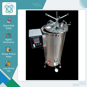 Autoclave Vertical de Acero Inoxidable de Excelente Calidad Hecho en India con Indicador de Temperatura Digital al Mejor Precio - Product Image 2