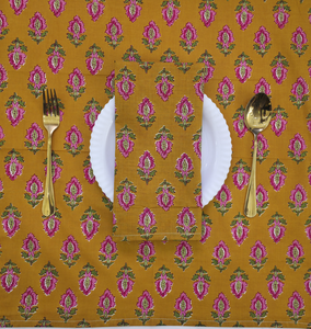 Servilleta de Mesa de Algodón Hecha a Mano con Estampado Floral, 100% Algodón, Desechable, Personalizable, para Reuniones Festivas, Hecha a Mano en India - Product Image 6