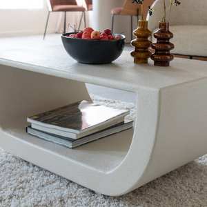 โต๊ะกาแฟวานดานา นิมบัส แอสตัน ทำจากไม้ลายคอนกรีตสีขาว - Product Image 3