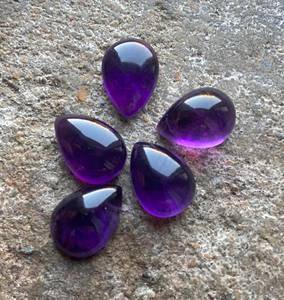 5 cabochons en améthyste en forme de goutte d'eau, pierres précieuses de qualité supérieure, polies, pour la fabrication de bijoux, vente en gros - Product Image 4
