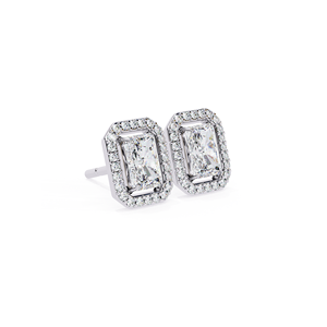 Boucles d'oreilles REYES en argent sterling 925 au design tendance, cadeau de fiançailles, bijoux hip-hop, certificat GRA, moissanite taille radiant 1,5 carat - Product Image 1
