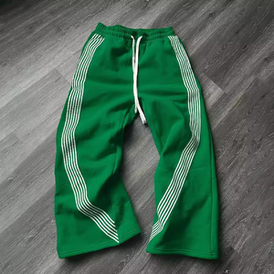 High Quality Logo Striped Contrast Design Casual Straight-Leg Loose <b>Oversize</b> Men's <b>Sweatpants</b> Heavyweight Baggy <b>Sweatpants</b> - Product Image 2