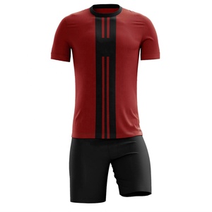 Red <b>Black</b> Unisex Polyester Breathable Handball <b>Shorts</b> Uniform Set Jersey Sports Kit Teamwear Training Match Wear TriPro Sports - Product Image 1
