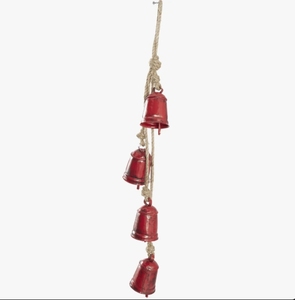 Hanging Metal Bells Rustic Red Finish Vintage Cowbells Decorative <b>Wind</b> <b>Chime</b> Home Garden Door Wall Decor Craft Wholesale - Product Image 1
