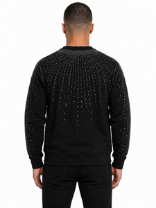 Sudadera de Cuello Redondo con Pedrería para Hombre, Impresión Digital, Azul, Corte Regular, Tejido de Punto, Informal, Invierno, Secado Rápido, Ecológica - Product Image 6