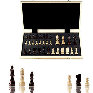 Jeu d'échecs en bois de luxe de grande taille, échiquier pliable, jeu de société portable, cadeau pour enfants et adultes, pièces sculptées à la main - Product Image 3