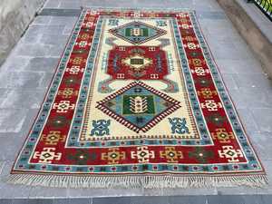 Alfombra Knots Vibrante Tejida a Mano en Turquía, Lana/Seda, Patrones Geométricos Modernos, Ecológica, Antideslizante, Resistente a la Suciedad, Látex, 1 Pieza - Product Image 2