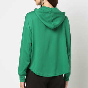 Sudadera verde extragrande para mujer, informal, de forro polar suave, para uso diario, top de moda de invierno - Product Image 3
