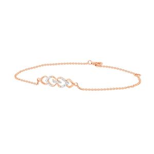 0.07 Carat Rose Gold <b>Infinity</b> Chain <b>Bracelet</b> With Diamond Channel Setting Women's Minimalist Everyday Wear Jewelry - Product Image 6