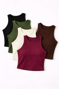 Débardeur court côtelé en maille respirante pour femme - Sexy et estival - Product Image 6