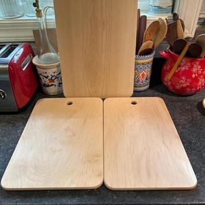 Juego de tablas de cortar de bambú natural grabadas con frutas y verduras orgánicas para cortar carne en la cocina - Product Image 3