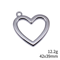 Pendentif Cœur Inversé 42x39mm en Alliage Argent Vieilli pour la Création de Cartes de Saint-Valentin