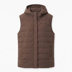 Chaleco acolchado oversize para mujer al por mayor, sin mangas, con capucha, chaqueta de invierno con cremallera, abrigo cálido acolchado con bolsillos, informal - Product Image 4