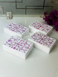 Indian Manufacturer and Wholesaler of Marble Mother of Pearl Green Inlay Gift <b>Boxes</b> Decorative Jewelry Box for Home Decoration - Product Image 5