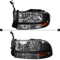 Schwarze Scheinwerfer für 1997-2004 Dodge Dakota Durango 1PC Style Lampen Links+Rechts