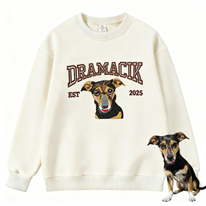 가을과 겨울 시즌을위한 자수 이름과 사진 짠 3D 패턴이있는 맞춤형 개 귀 운동복 까마귀 - Product Image 1