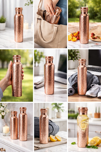 Bouteille d'eau en cuivre élégante pour boutiques de cadeaux et magasins de style de vie - Product Image 6