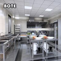 Table de travail en acier inoxydable 304 certifiée CE, table de préparation pour restaurant, table de travail de cuisine robuste, finition polie