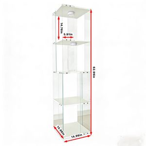 Vetrina Espositiva Girevole a 4 Ripiani in Vetro Temperato con Telecomando e Lampada Paipai - Product Image 2