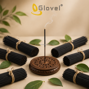 Bâtons d'encens noirs faits à la main, parfum bois naturel, mélange de fleurs séchées, Agarbatti, pour prière religieuse, aromathérapie, écologiques, en vrac - Product Image 5