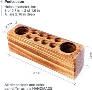 Porte-stylo en bois massif pour bureau, support élégant pour stylos-plume, porte-crayons en bois et organisateur de bureau en bois - Product Image 2
