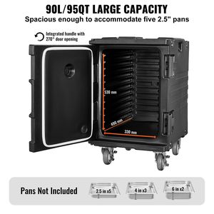 Contenitore Termico per Alimenti da 95 Qt con Maniglie Frontali, Vassoi da Catering con Fibbie per Mantenere il Cibo Caldo - Product Image 3