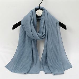 Pañuelo degradado con patchwork de colores, arrugado, de moda, al por mayor, de algodón y lino, novedad de otoño, hiyab, suave y transpirable, para la cabeza. - Product Image 2