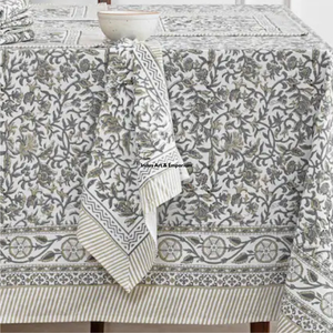 Indian Handmade Premium Quality Eco-friendly Printed Floral Pattern Cotton <b>Table</b> <b>Cover</b> Modern Style Customizable for Wedding Use - Product Image 4