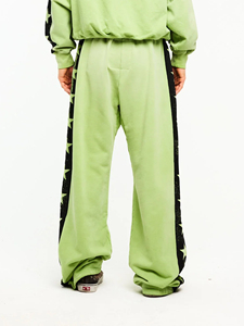 Unisex Flare Sweatpants Trousers Stacked Pants Printed Fleece <b>Joggers</b> - Product Image 6