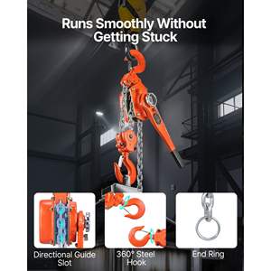 Palans à chaîne manuels robustes 6T 13200LBS Capacité 20FT Levage Acier allié G80 Double poulie Frein mécanique 360° Rotation - Product Image 5