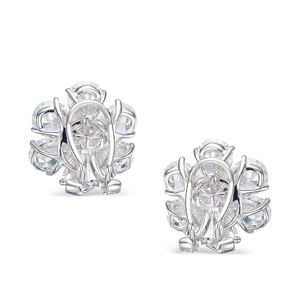 Boucles d'oreilles en diamant en forme de fleur, coupe poire, bijoux de luxe pour femmes, bijoux de mariage - Product Image 2