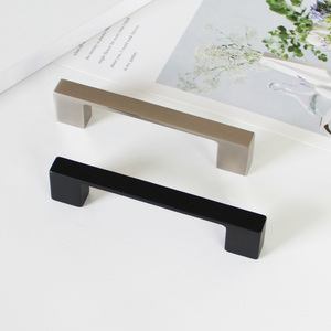 Tirador de Gabinete Cuadrado Minimalista Moderno de Aleación de Zinc Negro Mate Directo de Fábrica para Cocina, Baño y Comedor - Product Image 1