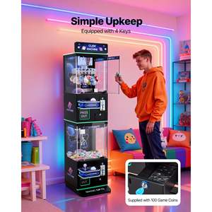 Machine à griffes de taille moyenne à double couche, jeu d'arcade lumineux et sonore, distributeur de bonbons, distributeur de prix, cinéma commercial à domicile, noir - Product Image 6