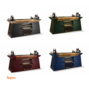 Barra de Bar para el Hogar Mirage Luxury de 8x2 pies con Encimera de Piedra, Mueble de Bar Moderno y Premium para Sala de Estar o Villa - Product Image 3