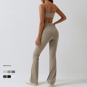 Conjunto de Yoga de Verano Personalizado de Alta Calidad para Mujer, Tallas Grandes, con Cinturón de Encaje Lavado, Ropa Deportiva para Fitness, Gimnasio y Running, Modelo 2026 Personalizado Frontal - Product Image 6