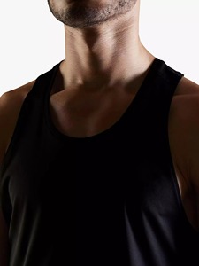 Débardeur Sportif Respirant Noir pour Homme, Col Rond, Tricoté, Sans Manches, pour la Course à Pied - Product Image 4