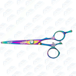 Rainbow Daisy Swivel 5,5 pulgadas japonés 440C cizalla de acero tijeras de peluquero de alta calidad salón de belleza instrumentos profesionales - Product Image 2