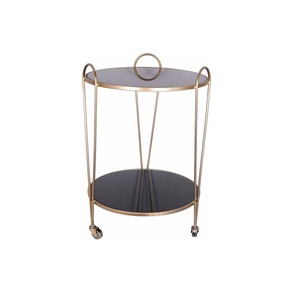 Chariot de service en métal de qualité supérieure avec deux étagères de rangement et des roulettes à roulement fluide pour une utilisation à la maison et en cuisine - Product Image 3