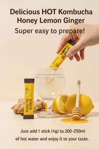 Korean Kombucha <b>Powder</b> Honey Lemon <b>Ginger</b> Flavor Instant Drink 10 Stick Pack OEM - Product Image 4