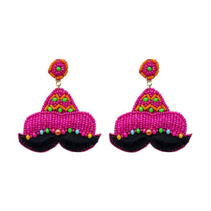 Pendientes de Mardi Gras con pedrería, cuentas con letras de Mardi Gras, pendientes colgantes brillantes, joyería festiva de MD HANDICRAFTS - Product Image 1