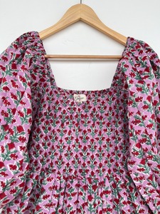 Red Pink Floral Pure Cotton Summer Maxi <b>Dress</b> Resort Wear Picnic Vacation <b>Dress</b> Women <b>Dress</b> Wholesale and Manufacturer - Product Image 2