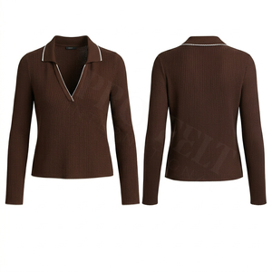 Camiseta Polo Personalizada de Poliéster con Cuello en V, Manga Larga, Cómoda y con Pedrería, Fabricante de Ropa Personalizada - Product Image 2