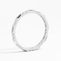 Anillo de Eternidad Clásico VABS DIAMOND para Mujer, Plata de Ley 925, Bañado en Rodio, 0.70 Ctw, VVS-VS, Moissanita Baguette, Venta al Por Mayor