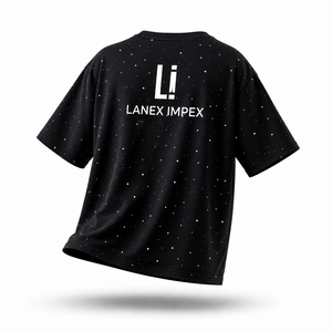 เสื้อยืดคอกลมสีดำประดับเพชรเทียมสำหรับผู้ชาย ทรงโอเวอร์ไซส์ สไตล์สตรีทแวร์ลำลอง แขนสั้น พิมพ์ลายกราฟิก ผลิตจากโพลีเอสเตอร์คุณภาพพรีเมียม - Product Image 3