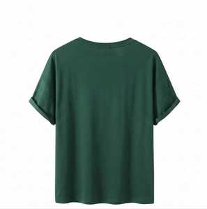 T-shirt en coton vert à manches courtes pour homme, col rond, coupe classique, décontracté, vintage, séchage rapide, respirant, 240g - Product Image 2