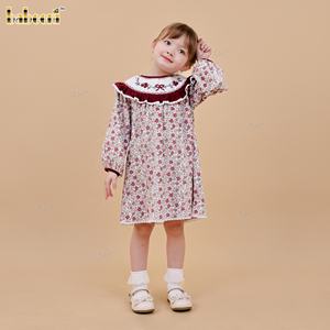 ชุดเดรสเด็ก DR4507 ลายดอกไม้ฤดูใบไม้ร่วง ปักมือ ผ้าฝ้าย 100% สำหรับเด็ก ODM ขายส่งโดย Babeeni - Product Image 2