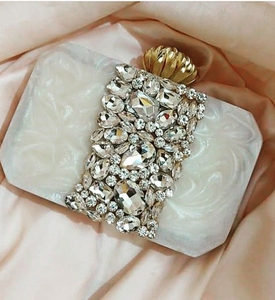 Buy Bridal Resin <b>Clutch</b> for Women, Indian <b>Clutch</b> With Embellishments, Hand <b>Clutch</b> for Wedding Party Gift and <b>Brides</b> - Product Image 6