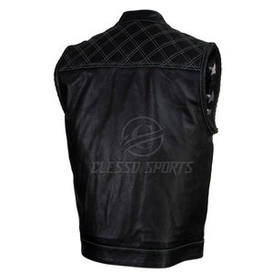 Chaleco de cuero de diseño personalizado, chaleco de cuero de color sólido para hombre, chaleco de cuero de estilo urbano para hombre de alta calidad - Product Image 5