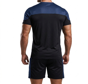 Conjunto de Camisetas Deportivas de Manga Corta para Hombre, Ajustadas y de Compresión, de Color Sólido, en Poliéster, para Entrenamiento y Gimnasio, con Cintura Elástica - Product Image 2