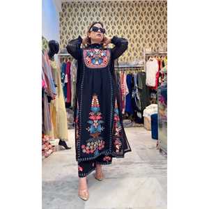 Ensemble de costume pakistanais de travail à la main Mirro de couleur malti --- SD01 - Product Image 4